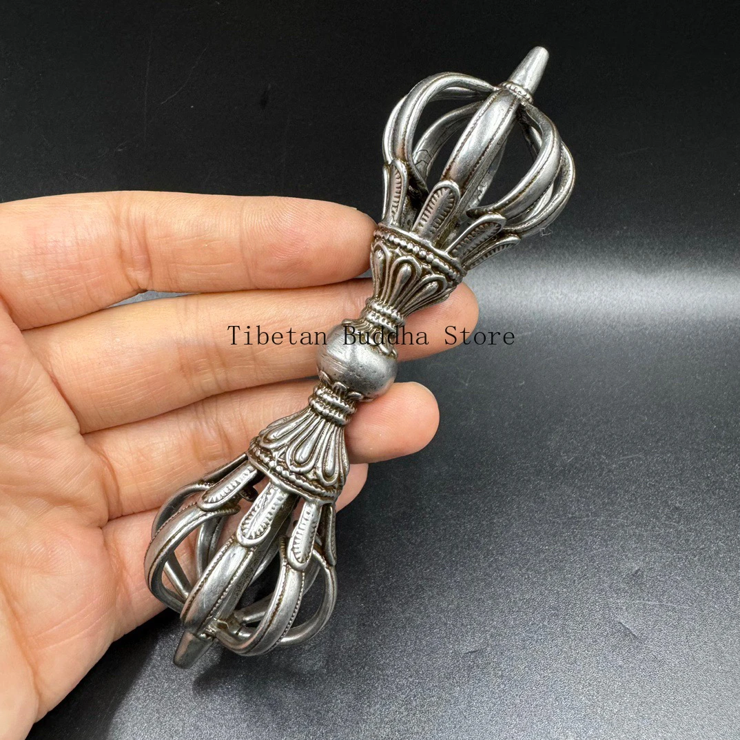 Buddhist Dharma Artifact Nine-strand Golden Steel Pestle Tibet Cold Iron Puba Pestle Vajra Tiantie Warm and Quaint Collection An 4