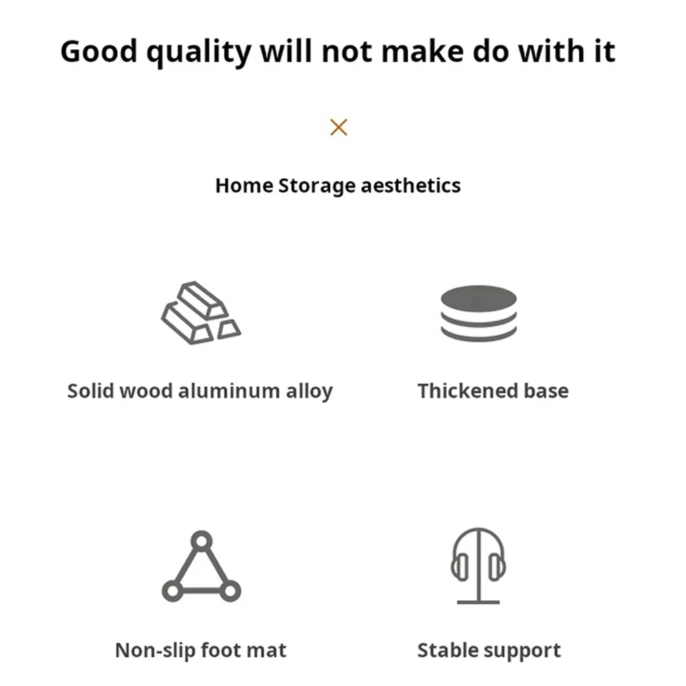 알루미늄 합금 데스크 이어폰 스탠드 미끄럼 방지 게임용 헤드셋 스탠드 랙 애플 비전 프로/에어팟 맥스/하이퍼엑스/비츠용 탈부착 가능