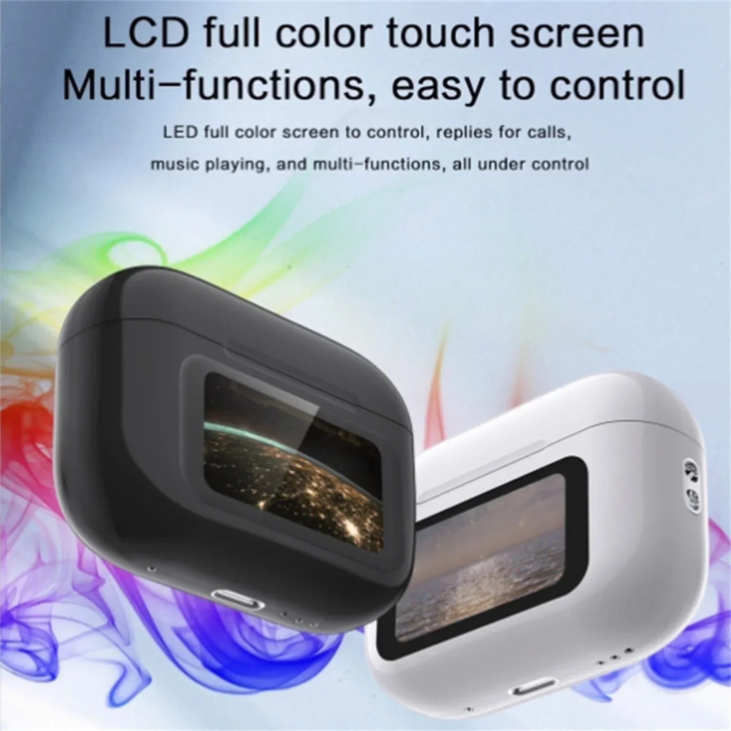 

G15 Pro Touch Screen ANC Wireless Earphones TWS Noise Cancelling Earbud Bluetooth 5.3 Long Battery life HiFi with Microphone