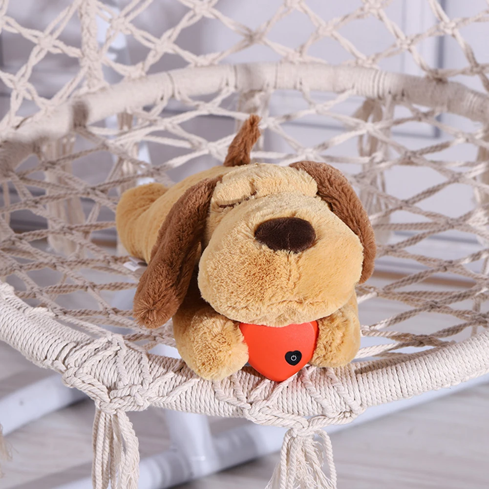 Puppy Heartbeat Soothing Hug Toy Dog Heating Plush Doll Pet Comfortable Behavioral Training Play Aid Tool Anxiety Relief Sleep