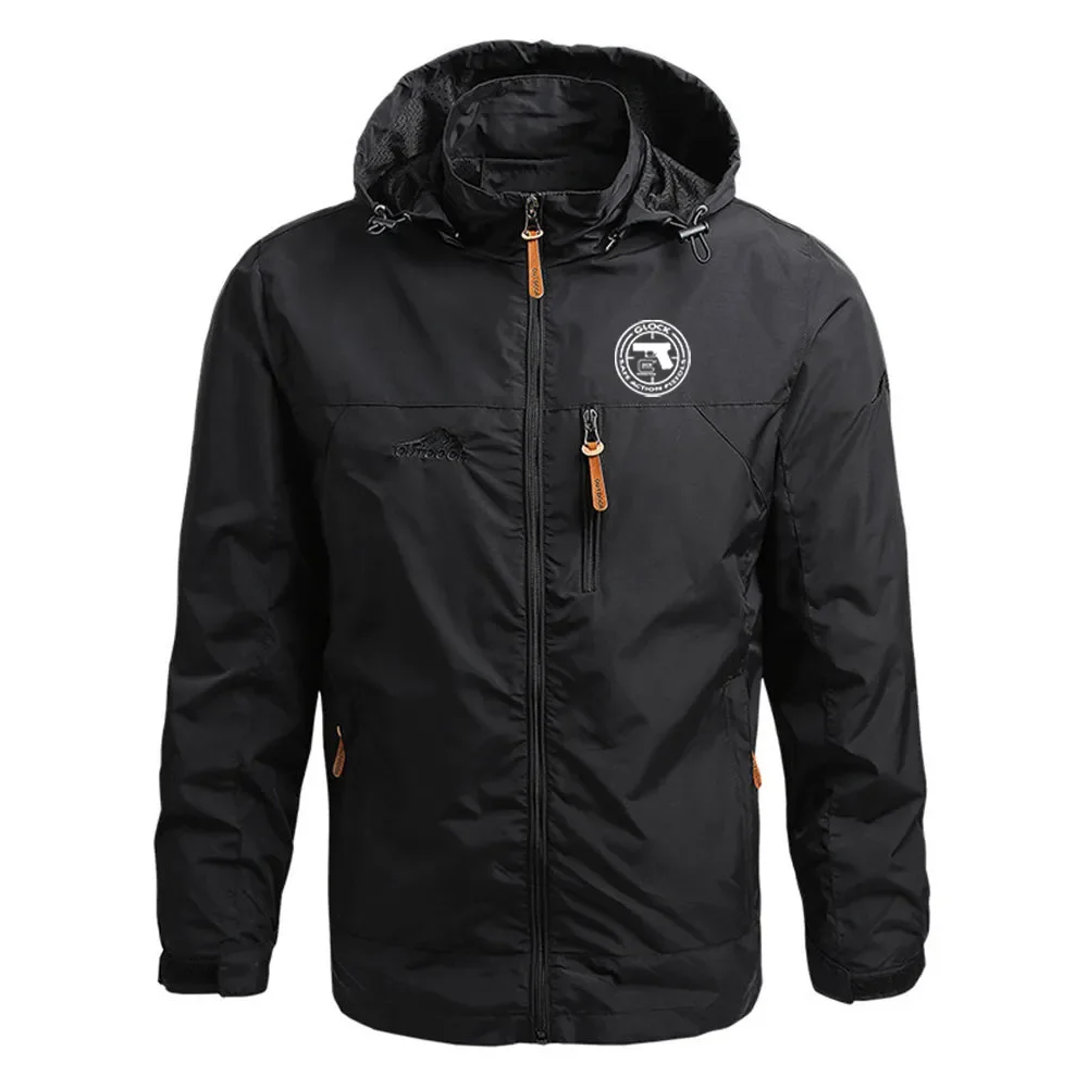 

2024 Glock Handgun USA Logo Men Hooded Hight Quality Designer Comfortable Outdoor Jackets Windbreaker Coat Autumn New Casual Top