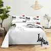 Japan Style 0.9/1.2/1.5/1.8/2.0m Fashion Digital Printing Polyester Bed Flat Sheet With Pillowcase For Woman Bedding Set 3