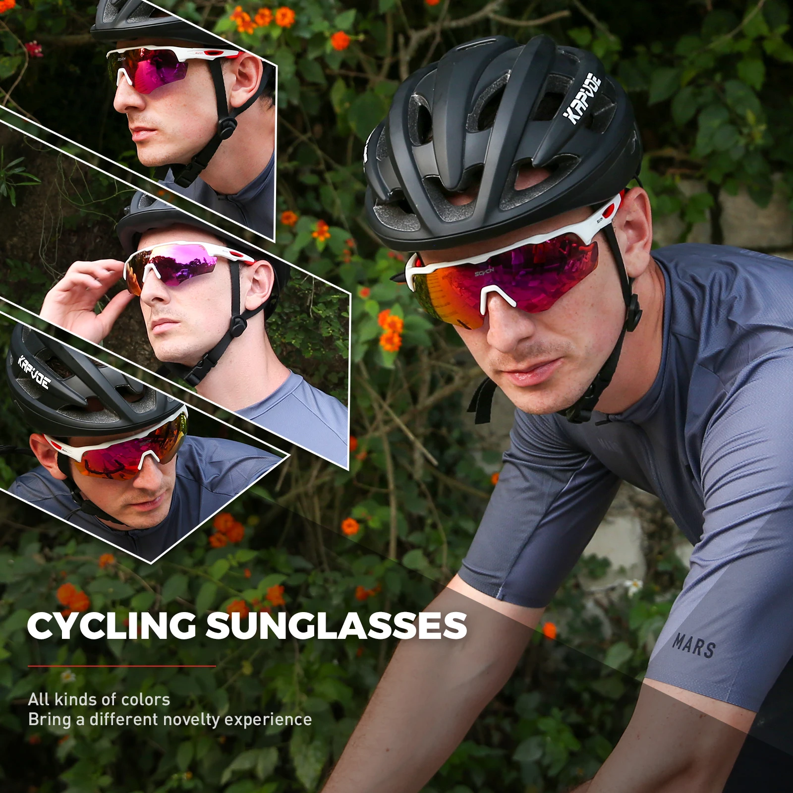 KAPVOE Fotochromatische Fietsbril TR90 - Zelfkleurend UV400 Sportbril Heren Dames