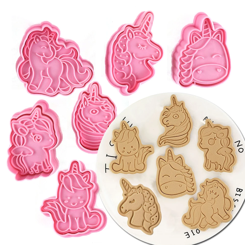 Unicorn Cookie Cutter Plastic Cartoon Biscuit Mold Kitchen Baking Tools