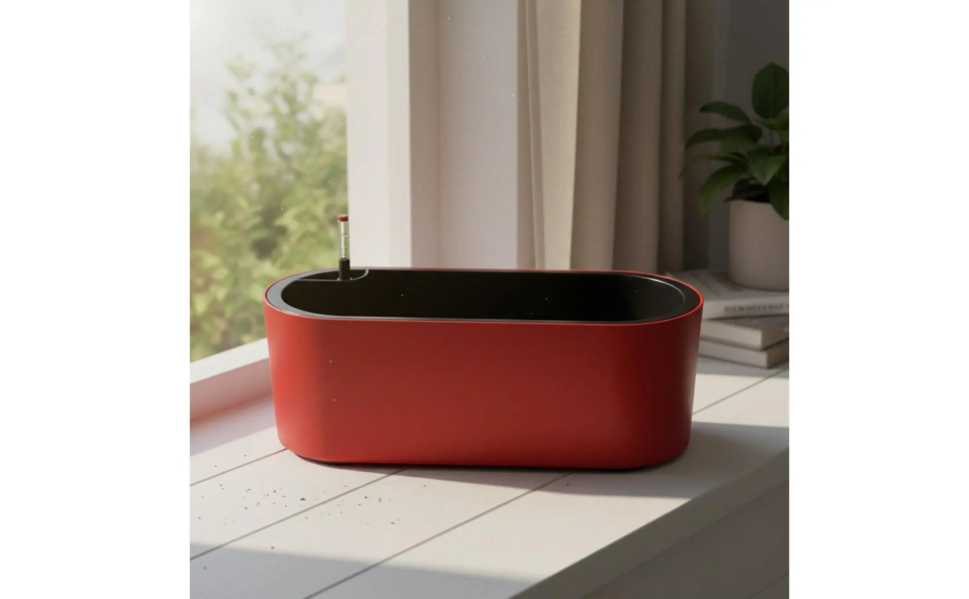 Rectangular Flower Pot with Legs Wall-Mountable Rectangular Hanging Planter Hanging Railing Planter Minimalist Design for Office