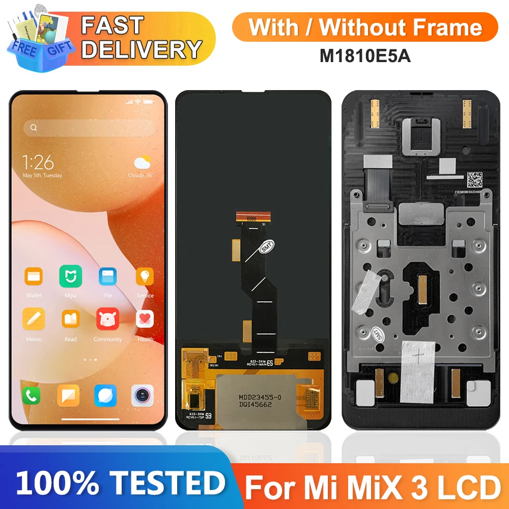 Super AMOLED Mix 3 Screen for Xiaomi Mi Mix 3 M1810E5A Lcd Display