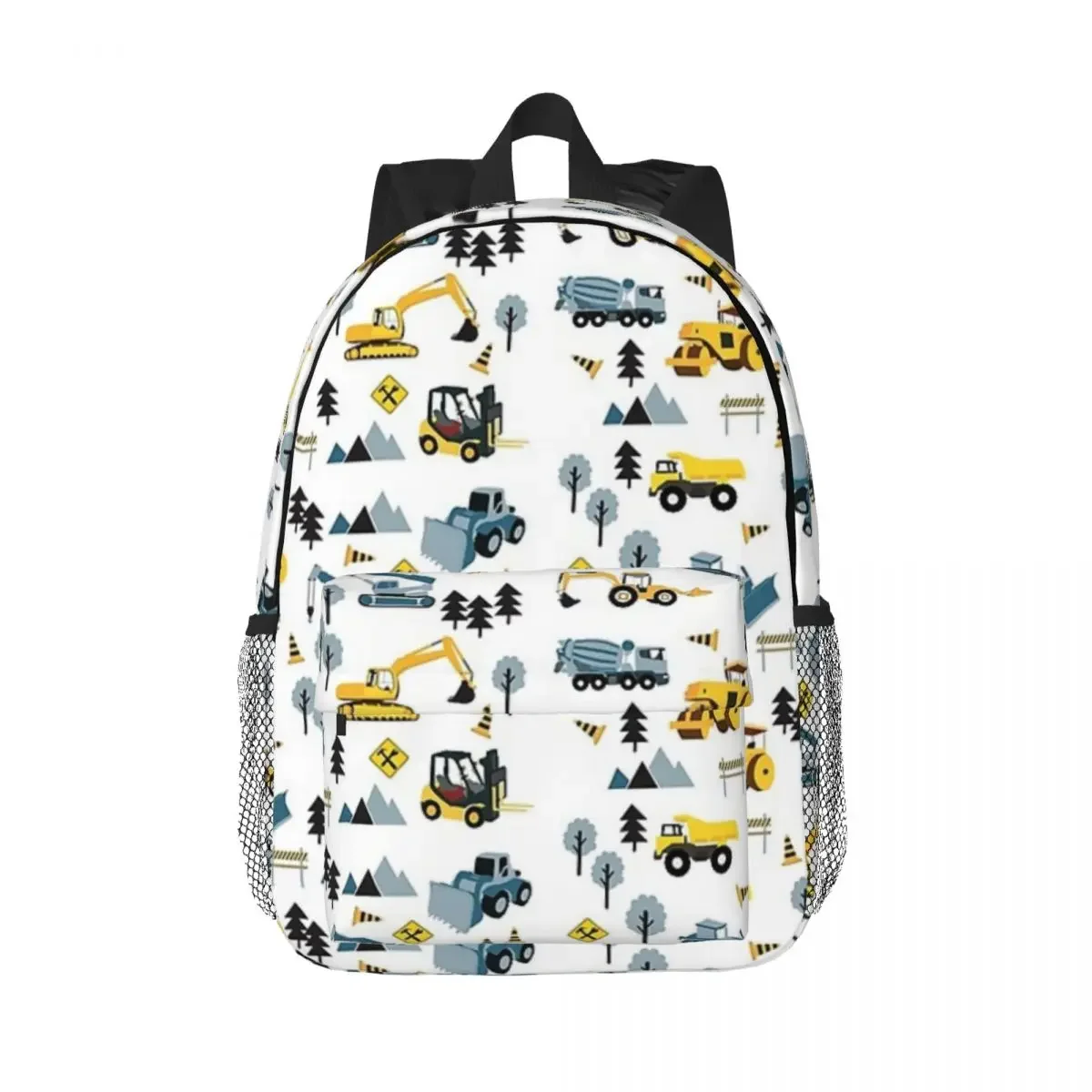 

Blue Construction Trucks And Site Theme Pattern Backpacks Boys Girls Bookbag Children School Bags Laptop Rucksack Shoulder Bag