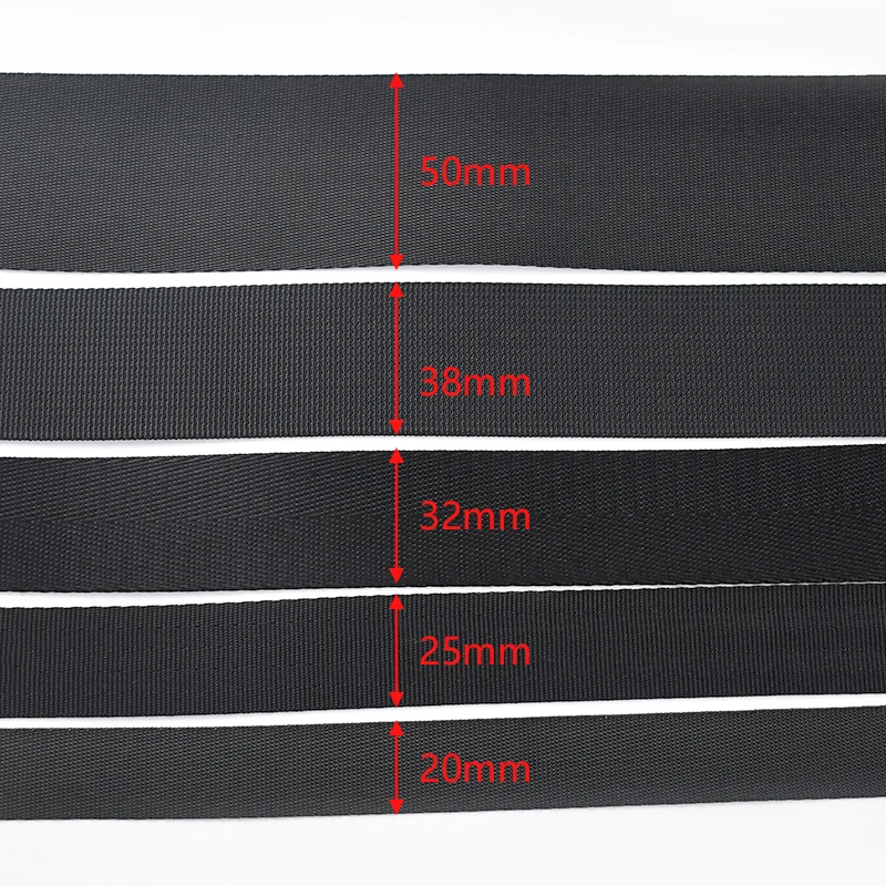 10m Black Nylon Webbing Tape