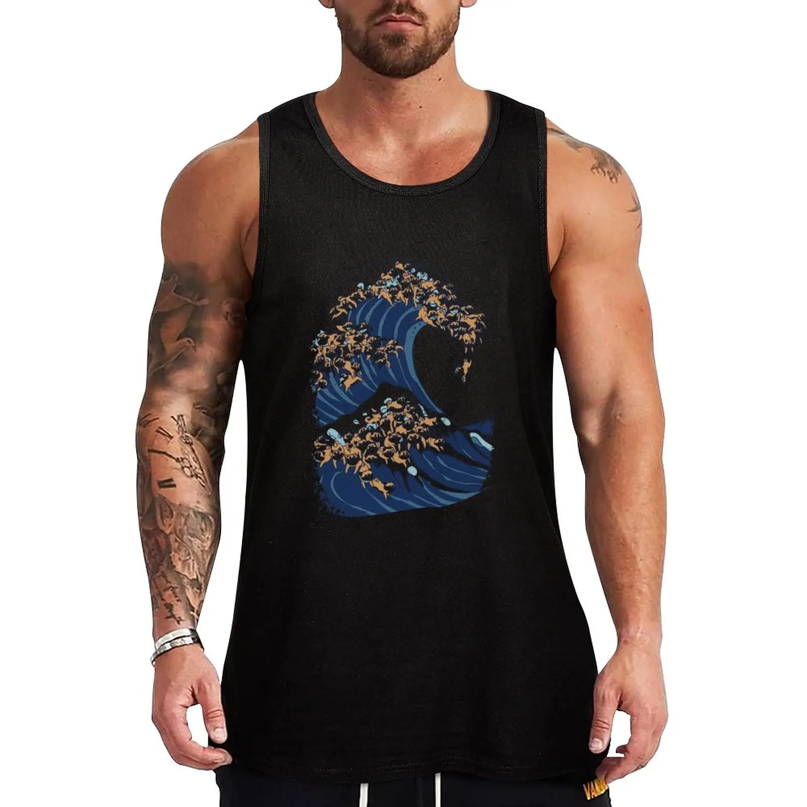 

New The Great Wave of Shiba Inu Tank Top vest for men man vest tops