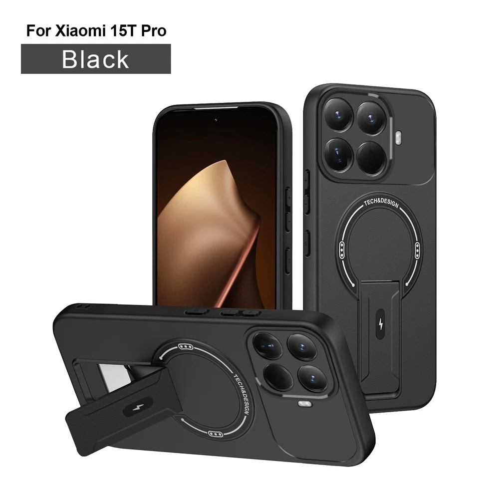 Luxury Invisible Stand Magnetic Case with Wireless Charging and Anti-Fall Protection