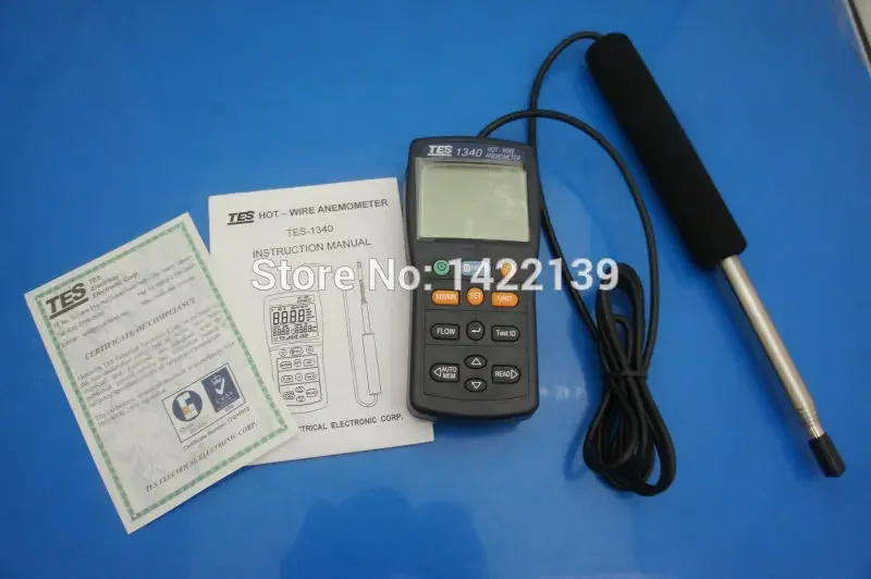 TES-1340 Hot Wire Digital Anemometer | Thermo Air Flow Wind Speed Meter High Accuracy Temperature Tester detail image 5