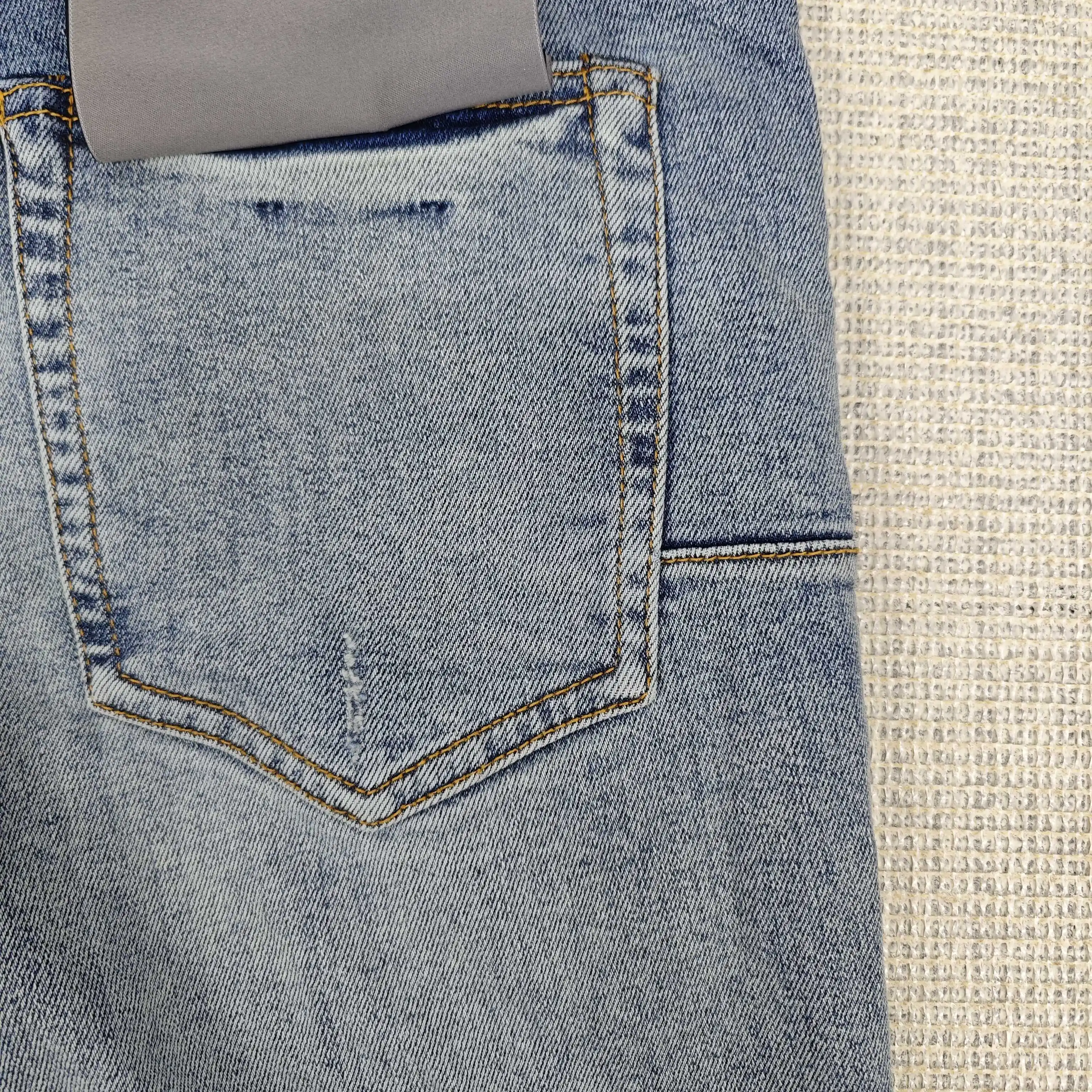 Purple Jeans Black Label Low Raise high Street Daily Skinny Worn Light Indigo Blowout Men Denim Jeans 019 Drop shipping