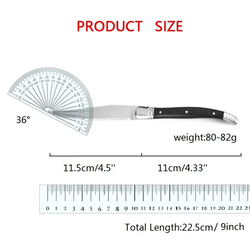 6-10pcs Laguiole Black wood Steak knives Stainless Steel Serrated Dinner Knife Red Solid Wooden Table Knifes Dinnerware set