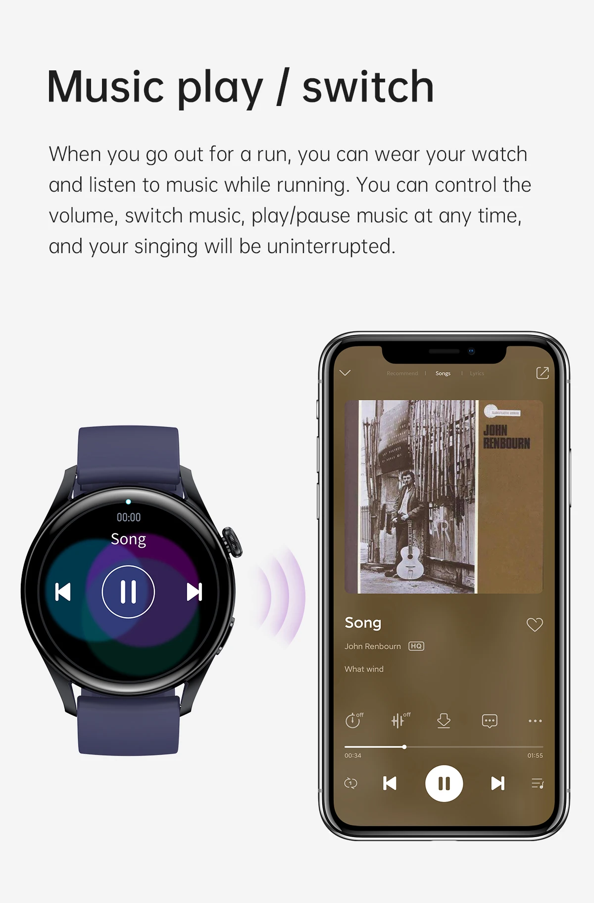 2022 Body temperature Bluetooth-compatibl calling Music control Heart rate Blood pressure  A variety of sports mode Smart watch