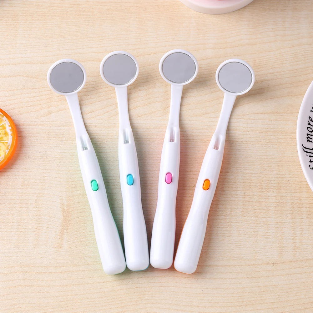 LED Lighting Dental Mouth Mirror Super Bright Teeth Whiten Clean Checking Tool