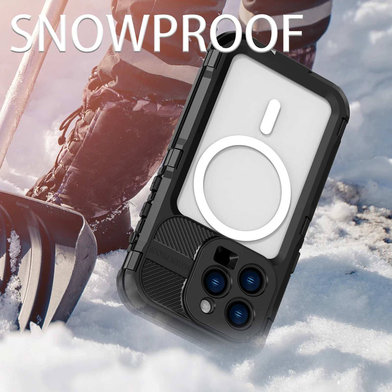 IP68 Waterproof Metal Case For iPhone 14 Pro MAX 13 14 Plus Outdoor Swimming Diving Magnetic Wireless Charging Cover Shockproof