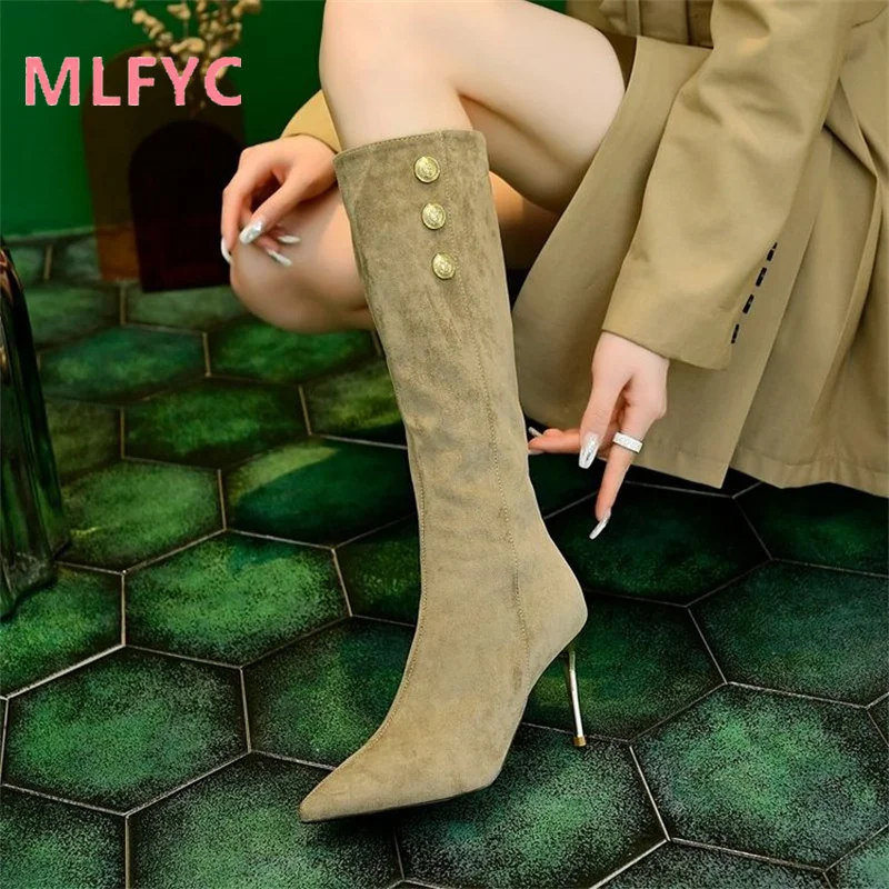 Spring Boots Women's Long Boots Autumn New Pointed Thin Boots Thin Heels Single Boots cowboy boots for women
