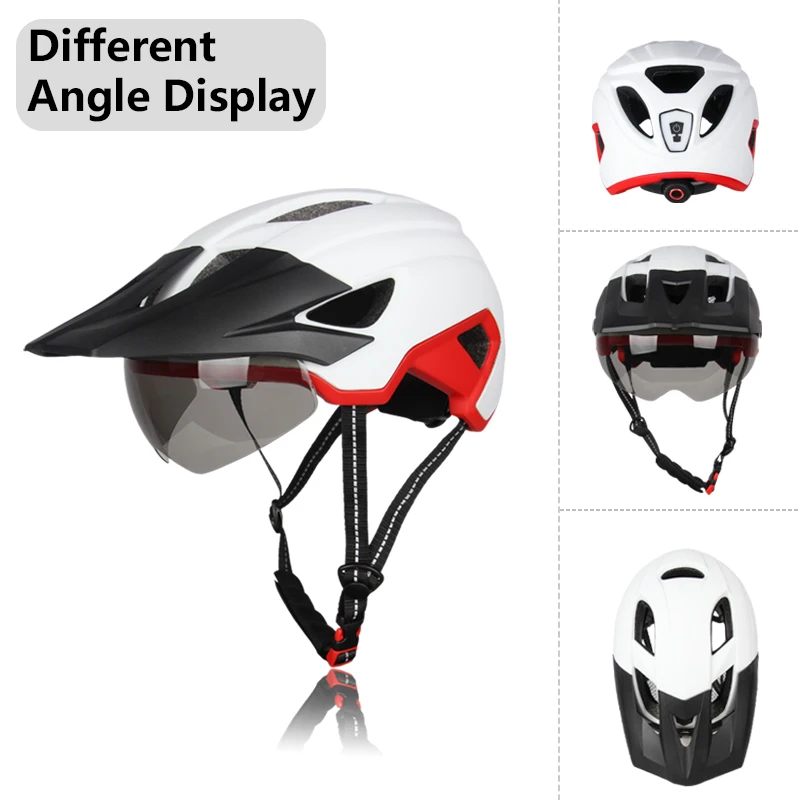 BicycleHelmetWindscreen2in1CyclingHelmetUSBTailLightStable