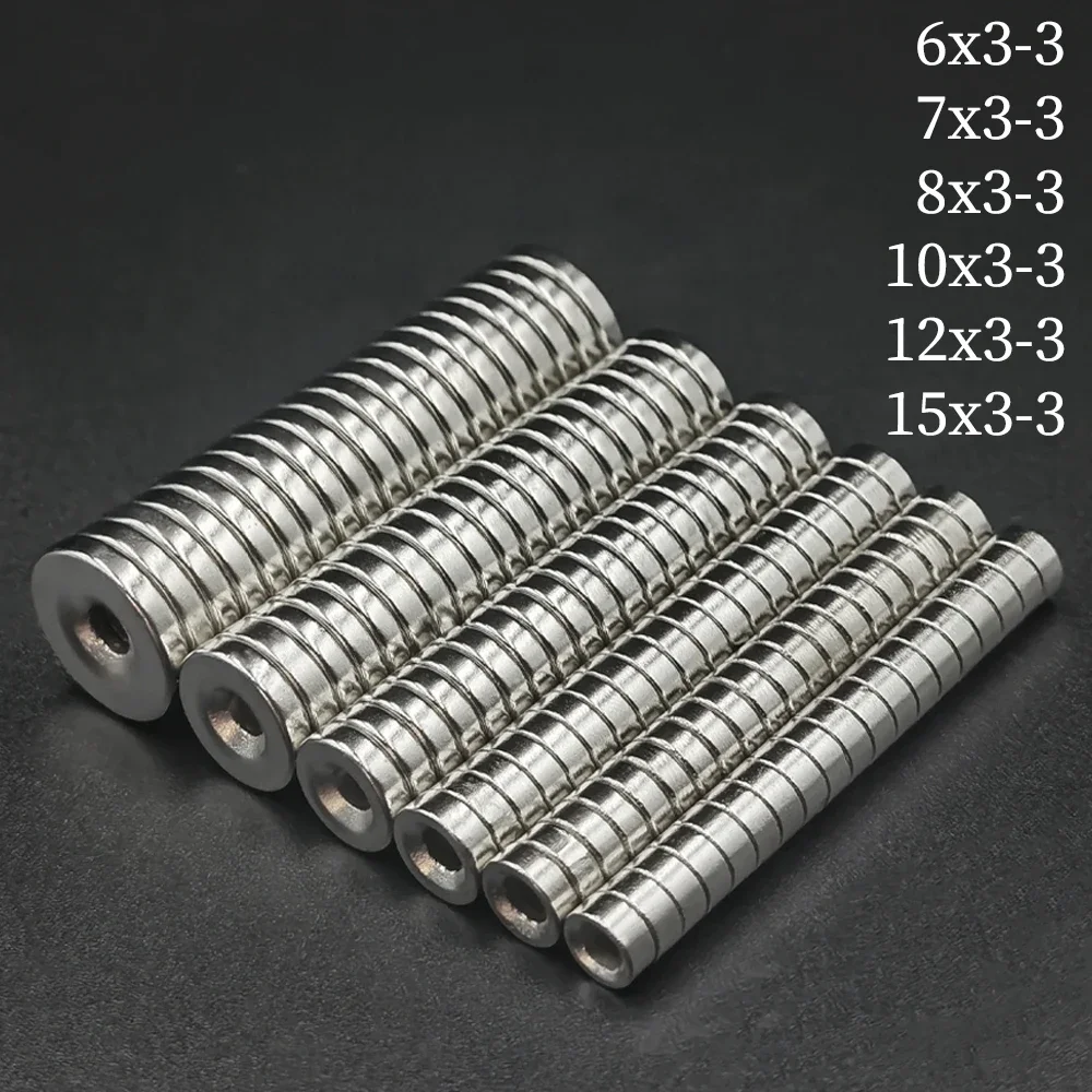 

Round Magnet 6/7/8/10/12/15mm x 3mm Hole3mm Neodymium N35 Permanent NdFeB Super Strong Powerful Magnetic Disc Magnets With Hole