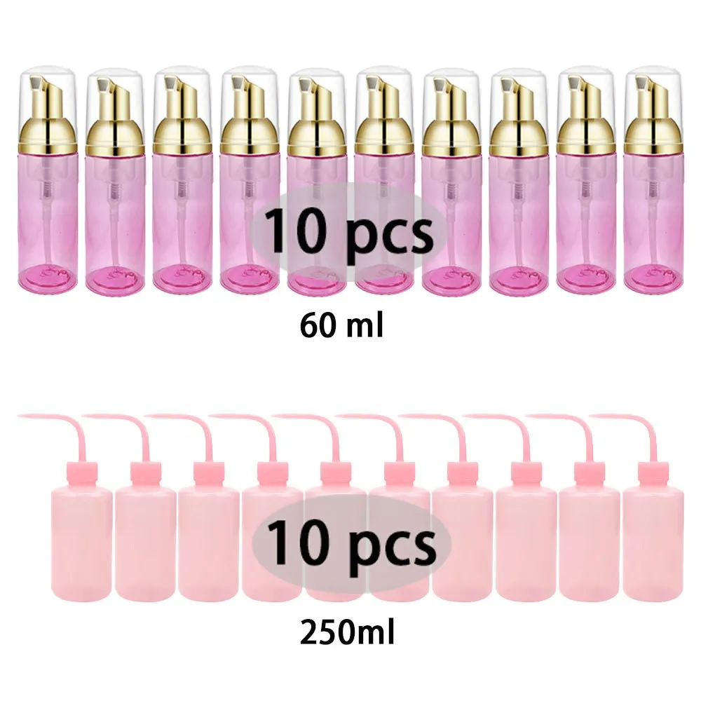 

20Pc Grafting Eyelash Cleaning Tool 60ML Reusable Foam Empty Pump Bottle 250ML Grafting Eyelash Cleaning Pot Cosmetics Dispenser