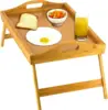 Tray with Folding Legs - Breakfast Tray with Handles - Bamboo Bed Tray for Bed, Sofa, Eating and Laptops  tray 1