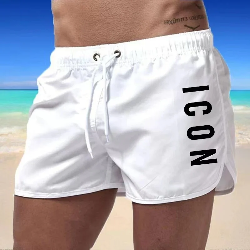 ICON 남성용 럭셔리 비치 바지, 속건성 체육관 조깅, 섹시한 반바지, 휴가 캐주얼 수영 트렁크, 여름 의류