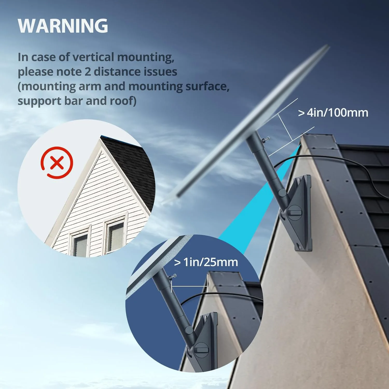for Starlink Gen 3 Roof Top Exterior Wall Mount for Starlink V3 Pipe Adapter and Installation Bracket Wall Mount Kit 4