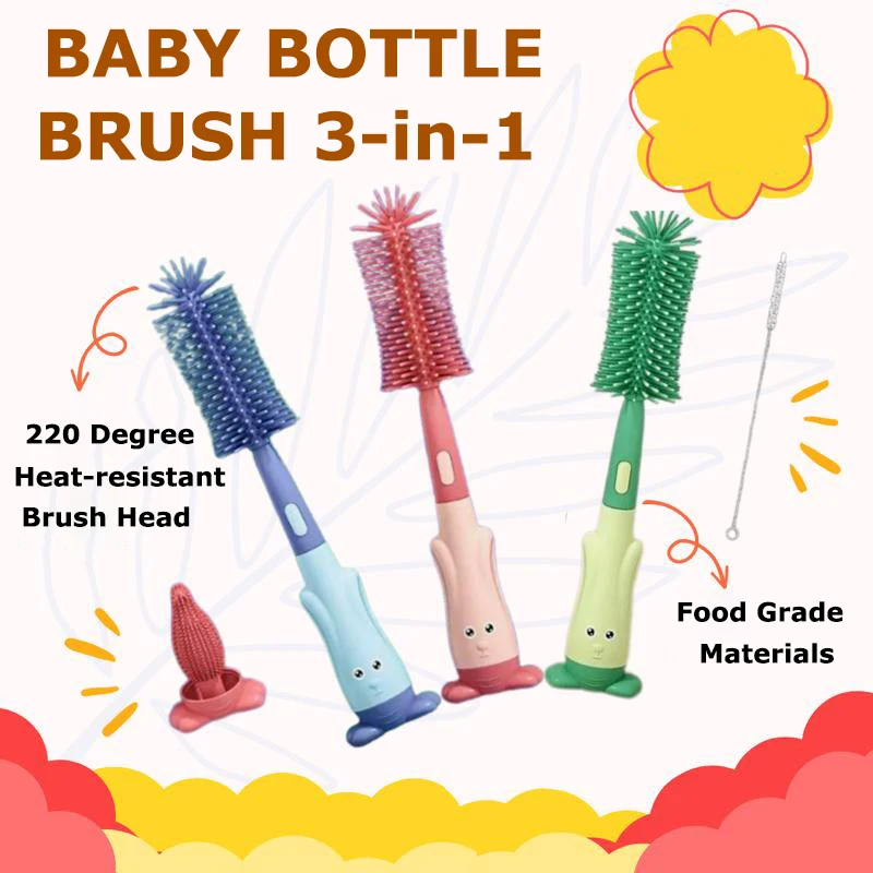 Bottle and Nipple brush set, Cleans The Baby Bottle Completely