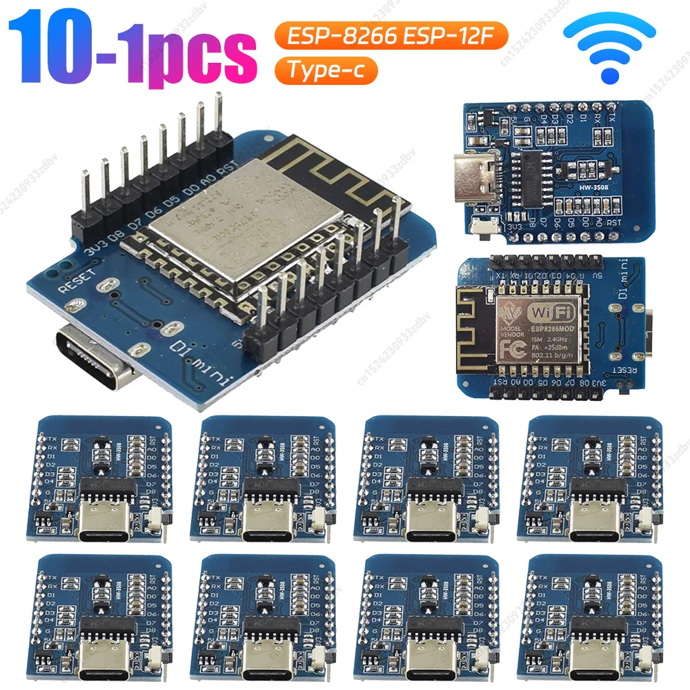 ESP8266 ESP-12F WLAN WiFi 인터넷 개발 보드 Type-C D1 미니 WIFI 개발 보드 NodeMCU Lua 모듈 (아두이노용)
