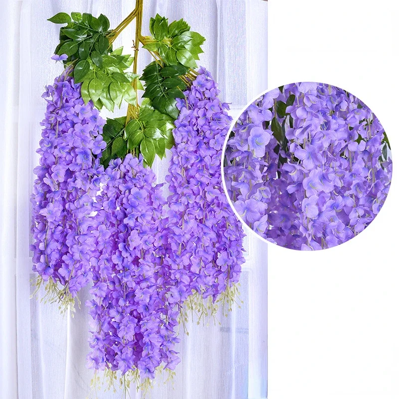 Ghirlanda Di Glicine Artificiale 2 Pezzi - Vite Fiorita In Seta E Plastica, Lunghezza 2 Metri, Rosa/Viola/Bianco Per Decorazioni Casa, Giardino, Matrimoni