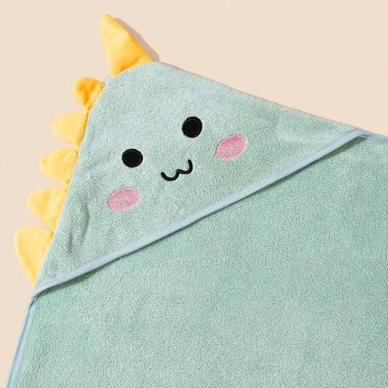 1-Piece Baby Towel Unisex Absorbent Fast Soft Hood Coral Fleece Warm Baby Bathrobe Nightgown Quilt Wrapped Bathroom