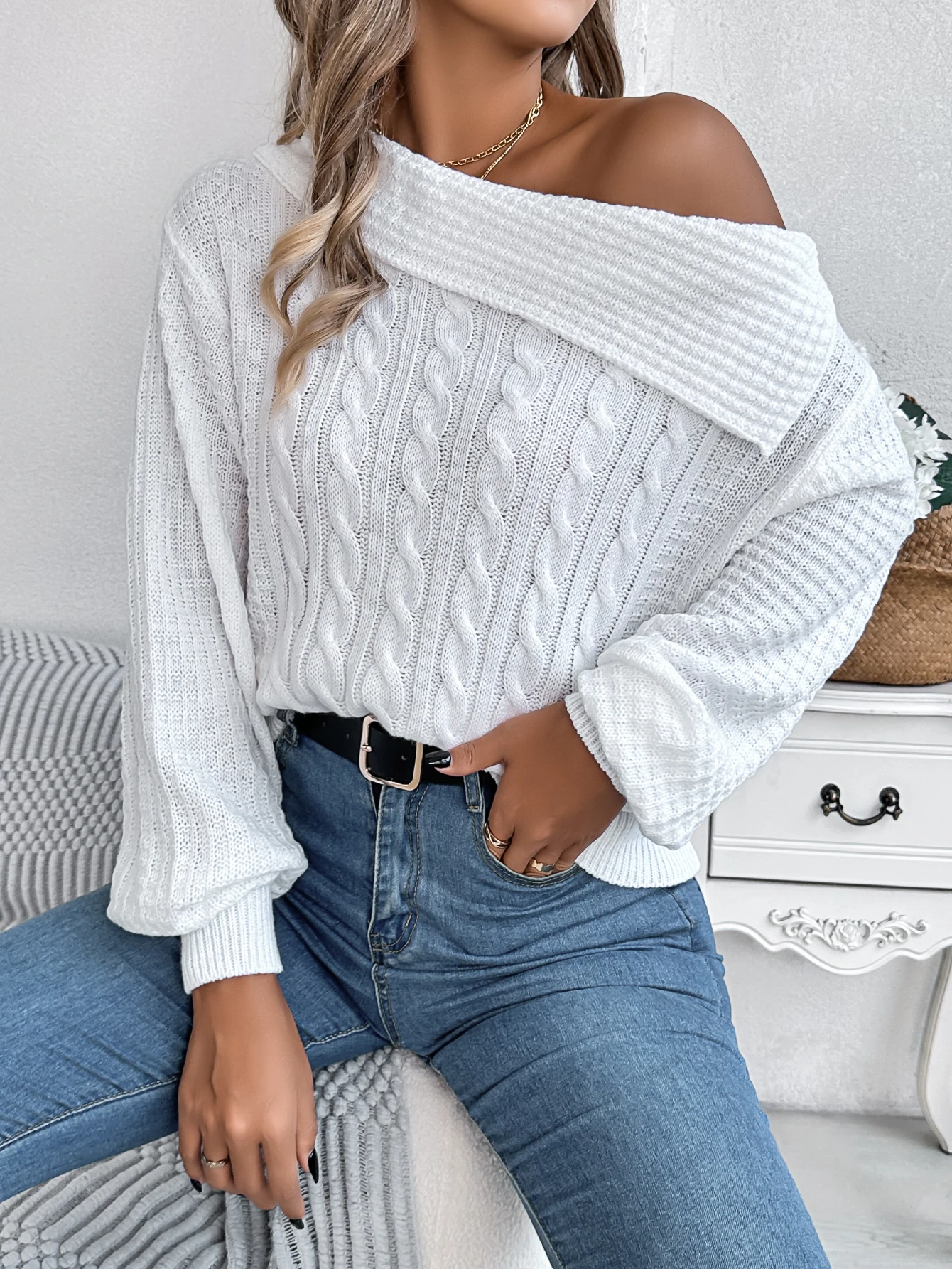 Women Autumn Winter Orange Knitted Sweater