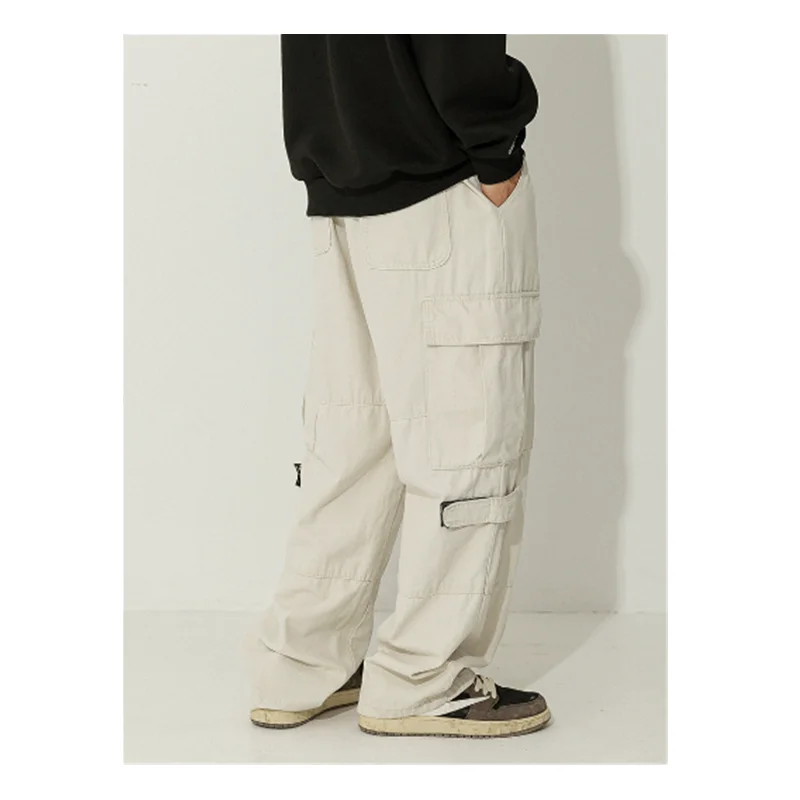 Men's Long Pants Men's Japanese Work Suit Pocket Casual Pants 2023 Autumn/Winter Loose Retro Versatile Cotton Long Pants L0009