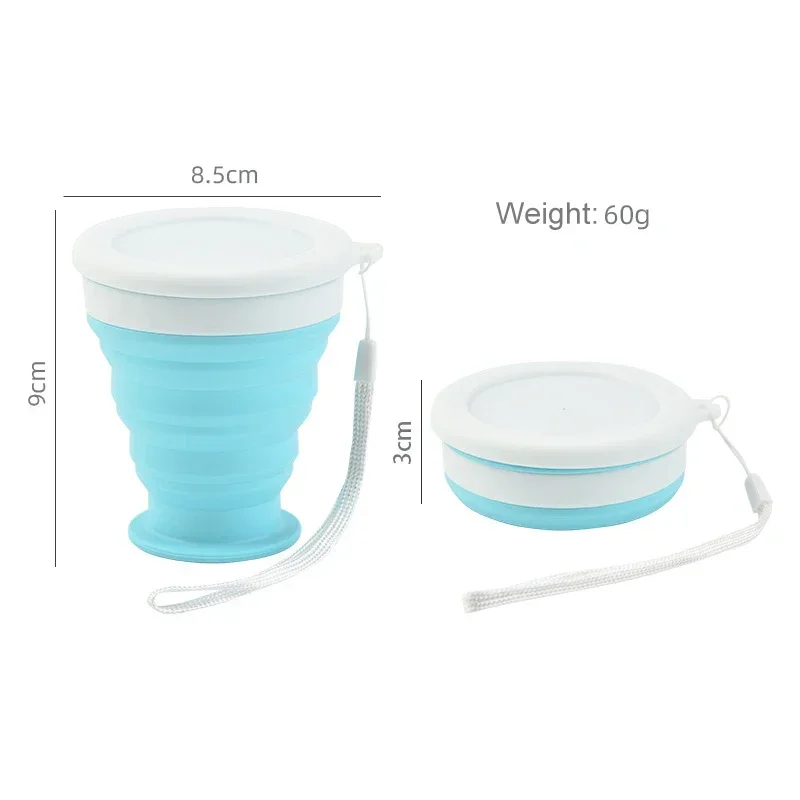 2023 Folding Cup Foldable Collapsible Telescopic Silicone Water Bottle Outdoor Travel Children Cups Teacups Ware Jug Drink Water