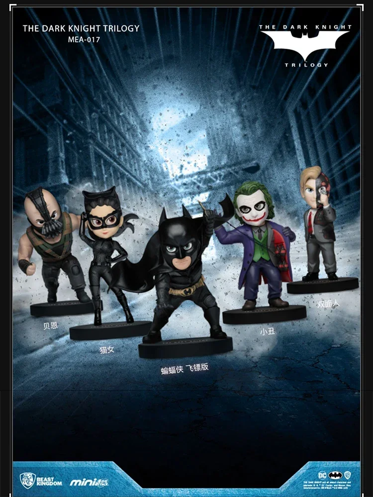 Original Beast Kingdom Mea017 Batman Joker Bane Two Face Catwoman Movie Character Model Collection Opera D'Arte Versione Q Regalo Di Natale