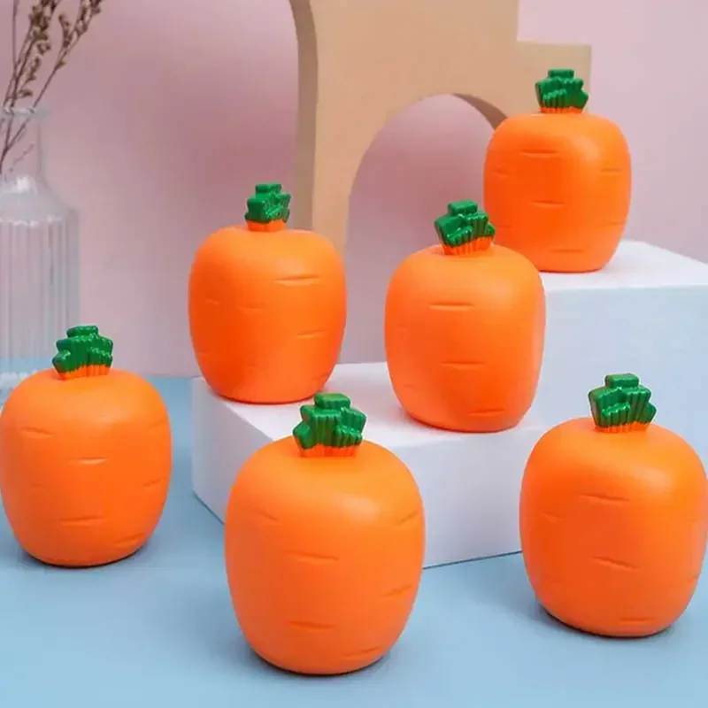 2pcs Sticky Carrot Rabbit Squeeze Telescopic Toys Kids Children's Radish Rabbit Cup Pinch Music Toy Creative Stress Relief Gift 5