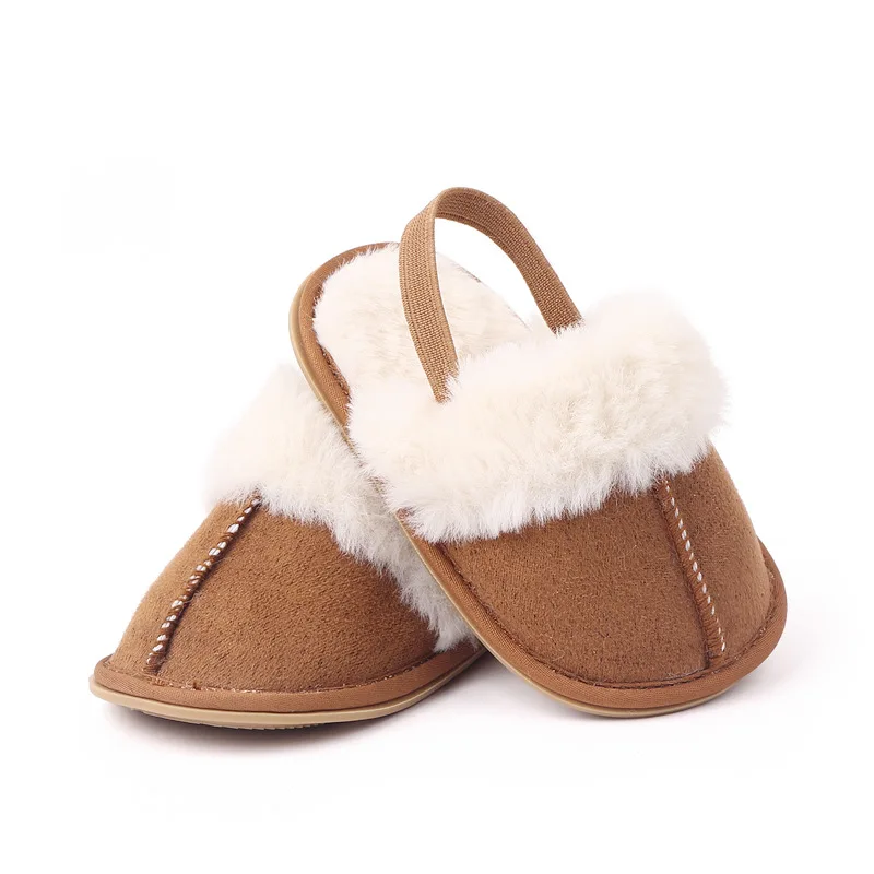 Brand Crib Shoes for Boy Infant Winter Warm Slippers Christian Baby Item Newborn Footwear Toddler Soft Rubber Bottom Garden Shoe