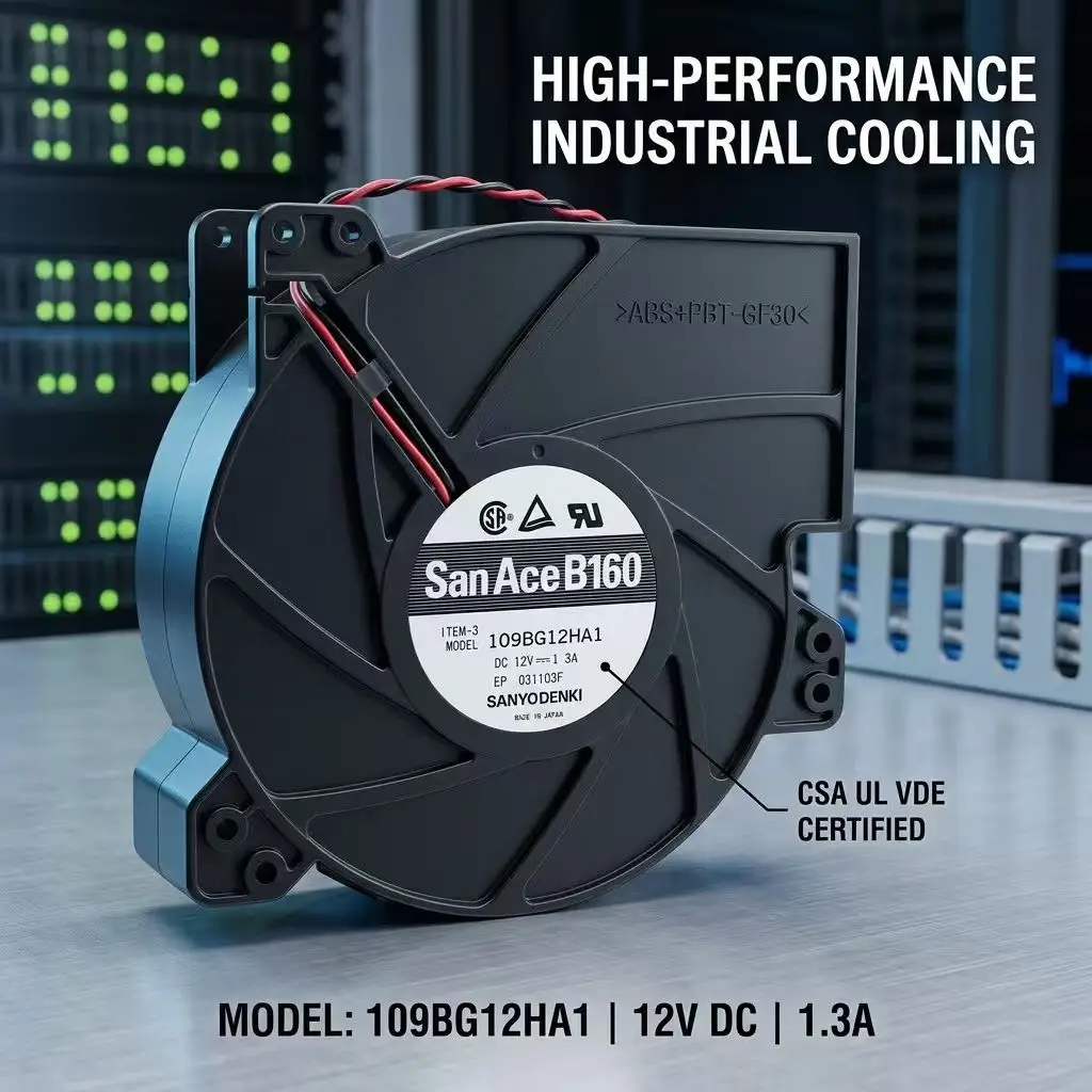 160mm DC 12V 원심 팬 57.2 CFM 2300 RPM B160 109BG12HA1 서버 및 산업 장비용 강력 냉각 팬