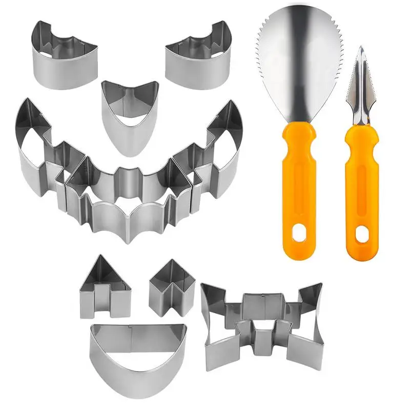 Metal Pumpkin Carving Stencils Stainless Steel Halloween Decoration With Stencils Reusable ...