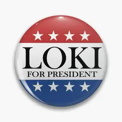 Loki for President: Custom Pin Button Brooch - Stylish Fashion Lapel Badge Accessory