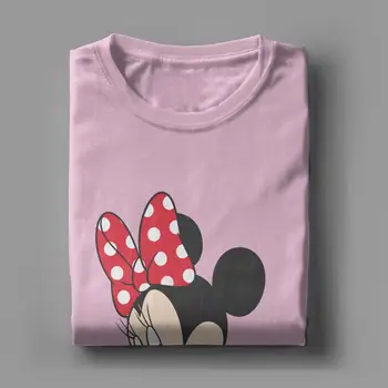 Disney Red Minnie Cute Mickey Mouse Men T Shirt Funny Tees Short Sleeve O Neck T-Shirt Cotton Graphic Printed Tops 5