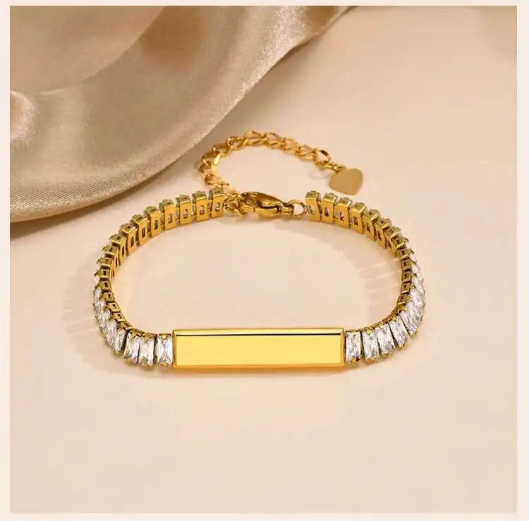Eleganter Zirkonia-Armband für Damen, Schmetterlingskette, 18 Karat vergoldeter Edelstahl, Schmuck für Hochzeit, Verlobung – Detail 9