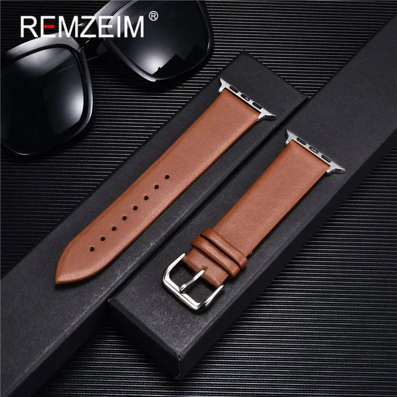 Leather loop strap for Apple Watch Band 44mm 40mm 38mm 42mm 41mm smartwatch bracelet iWatch Series