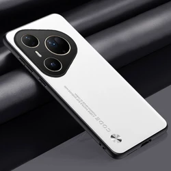 Elegant Leather and Matte Silicone Phone Case with Soft Bumper Cover for Huawei Pura 80 Ultra (White)