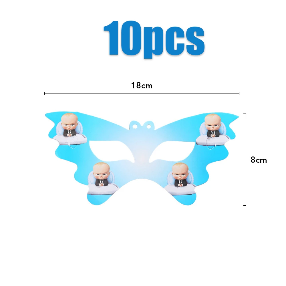 10 Pz/Lotto Baby Boss Theme Mask Cover Boys Favors Happy Birthday Party Decorazioni Eventi Forniture Baby Shower Regali