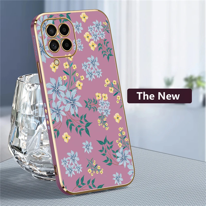 Luxury Plating Soft Silicone Floral Phone Case