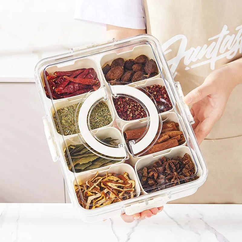 Scatola portafrutta da 10 pezzi con coperchio in plastica, vassoio rotondo per snack, vassoio per frutta, piatto da portata a 6 scomparti – acquista a prezzi convenienti sul marketplace