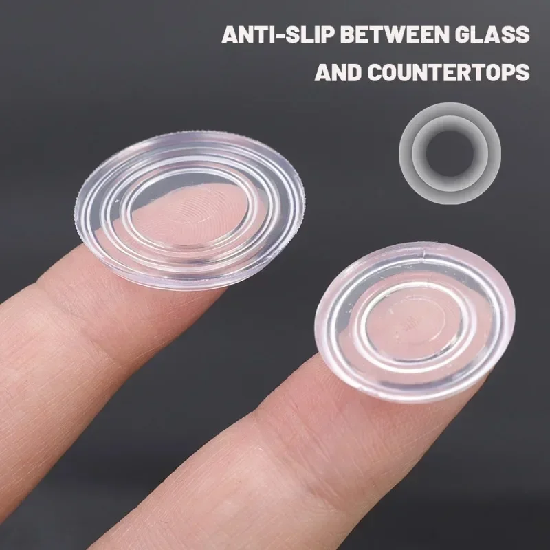 Tea Table Glass Silicone Gasket Anti-skid Rubber Pad Glass Gasket Transparent Table Sucker Accessories Furniture Safety 10/50PCS