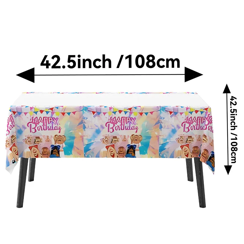 Roblox Mädchen Dekorationen für lila rosa Party Banner Geburtstag Luftballons Tischdecken Kuchen Topper Servietten Geschirr Kind Geschenk Versorgung – Detail 5