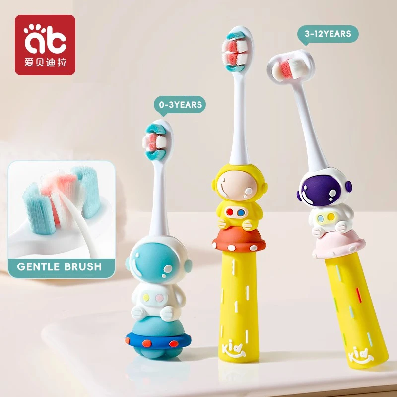 Children Cartoon Astronaut Super Soft Bristle Toothbrush Baby Tooth Brush Kids Training Teeth Brush Care 1-12 Y baby toothbrush baby teeth cleaning tool